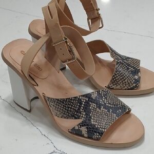 Gianni Bini Tan and Black Snake Print Women's Heels
